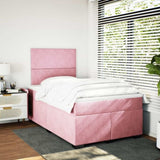 Box Spring Bed with Mattress Pink 120x200 cm Velvet 3290881