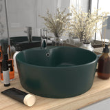 Luxury Wash Basin with Overflow Matt Dark Green 36x13 cm Ceramic 147036