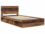 Bed Frame with Headboard Old Wood 100 x 200 cm Solid Pine Wood 3411053