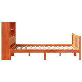 Bookcase Bed without Mattress Wax Brown 150x200 cm King Size Solid Wood Pine 3321723