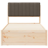 Bed Frame with Upholstered Headboard Taupe 100 x 200 cm 877792