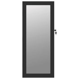 Mirror Jewellery Cabinet with LED Lights Wall Mounted Black 353233