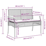3 Piece Garden Dining Set with Cushions Grey Poly Rattan 3213575