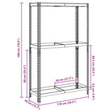 2-Layer Tyre Shelf Silver 110x40x180 cm Steel&Engineered Wood 4016968