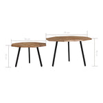 ZNTS 2 Piece Coffee Table Set Hexagon Reclaimed Teak 246097