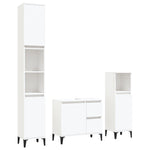 ZNTS 3 Piece Bathroom Cabinet Set White Engineered Wood 3185543