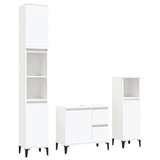 ZNTS 3 Piece Bathroom Cabinet Set White Engineered Wood 3185543