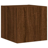 6 Piece TV Wall Units with LED Brown Oak Engineered Wood 3216817