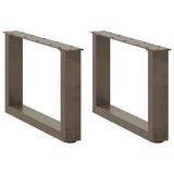 Coffee Table Legs U-Shaped 2 pcs Natural Steel 50x cm Steel 4013139
