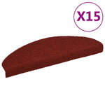 15 pcs Self-adhesive Stair Mats Needle Punch 65x21x4 cm Red 132700