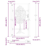 Garden Gate 110 x 205 cm Powder-coated steel Black Lockable 42015888