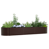 Garden Raised Bed Brown 320 x 80 x 44 cm Steel 42008138