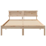 Bed Frame with Headboard Brown 135 x 190 cm Solid Pine Wood 872827