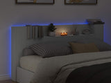 Headboard Cabinet with LED White 160 x 16.5 x 103.5 cm 8006541
