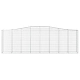 Arched Gabion Baskets 8 pcs 400x50x120/140 cm Galvanised Iron 3145975