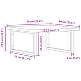 Basin Shelf Wall Mounted Steel and Solid Wood Beech 3302501