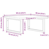 ZNTS Basin Shelf Wall Mounted Steel and Solid Wood Beech 3302509