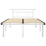 Bed Frame White Powder-coated metal, plywood Double Durable 324827