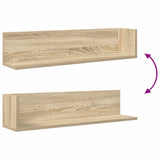 Wall Shelves 2 pcs Sonoma Oak 75x16.5x16.5 cm Engineered Wood 860033