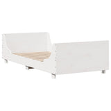 Bed Frame without Mattress White 100x200 cm Solid Wood Pine 3323783