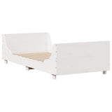 Bed Frame without Mattress White 90x190 cm Single Solid Wood Pine 3323789