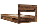 Bed Frame with Headboard Old Wood 100 x 200 cm Solid Pine Wood 3409797