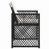 Garden Chairs with Cushions 4 pcs Black Poly Rattan 364949