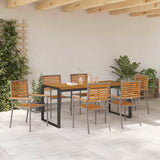 Garden Dining Set 7 pcs Grey and Brown Poly Rattan 3365482