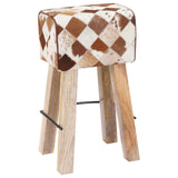 Bar Stool 2 pcs Brown Patchwork 44 x 33 x 74 cm Real Leather 42042126