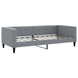 Daybed with Trundle and Mattresses Light Grey 90x190 cm Fabric 3196649