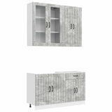 Kitchen Unit LUCCA 4 pcs Concrete Grey Engineered Wood 3438328
