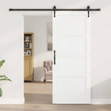 Sliding Door ORKDAL White and Black 83 x 202 cm Solid Pine Wood 3445578