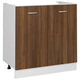 Sink Bottom Cabinet Lyon Brown Oak 80x46x81.5 cm Engineered Wood 815566