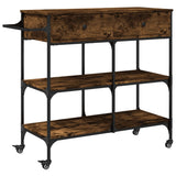 Kitchen Trolley Smoked Oak 105x42x95 cm Engineered Wood 842378