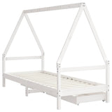 Kids Bed Frame with Drawers White 80x200 cm Solid Wood Pine 834466