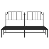 Metal Bed Frame without Mattress with Headboard Black 183x213cm 373892