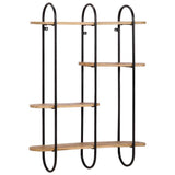 Wall Shelf 90x20x116.5 cm Solid Rough Wood Mango 373635