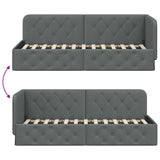 Corner Bed Frame with Headboard Dark Grey 80 x 200 cm Fabric 42016480