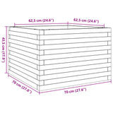 Garden Planter 70x70x45.5 cm Impregnated Wood Pine 847257