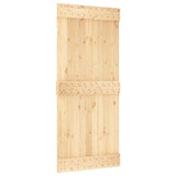 Sliding Door with Hardware Set 90x210 cm Solid Wood Pine 3332661