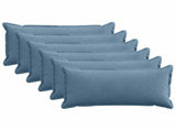 Cushion Cover 6 pcs HOUTEN Blue 40 x 80 cm Corduroy 918182