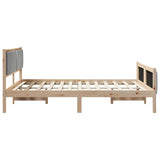 Bed frame Brown and light grey 150 x 200 cm Solid pine wood 3394313