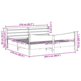 Bed Frame with Headboard White 200x200 cm Solid Wood Pine 3307033
