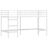 Kids'Loft Bed Frame with Curtains White and Black 90 x 190 cm 42020810