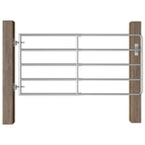 145985 5 Bar Field Gate Steel x90 cm Silver