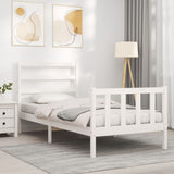 Bed Frame without Mattress White 90x190 cm Single Solid Wood Pine 3191872