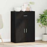 Sideboard with Drawer Black Oak 60 x 30 x 84 cm Engineered Wood 871427