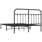 Metal Bed Frame without Mattress with Headboard Black 140x190cm 352578