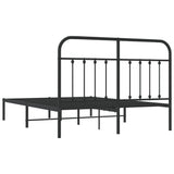 Metal Bed Frame without Mattress with Headboard Black 140x190cm 352578
