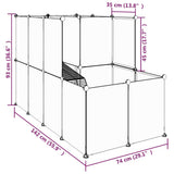 Small Animal Cage Black 142x74x93 cm PP and Steel 340573
